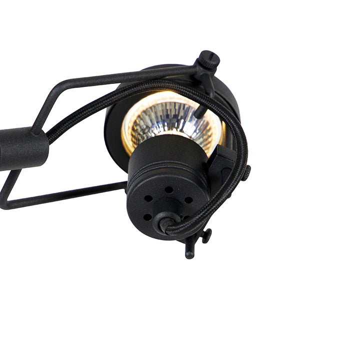 QAZQA Industriële vloerlamp zwart 2-lichts - Suplux