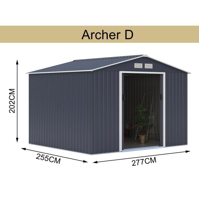 Cstore Metalen tuinhuis van 7,06m² - 2 schuifdeuren - Antracietgrijs