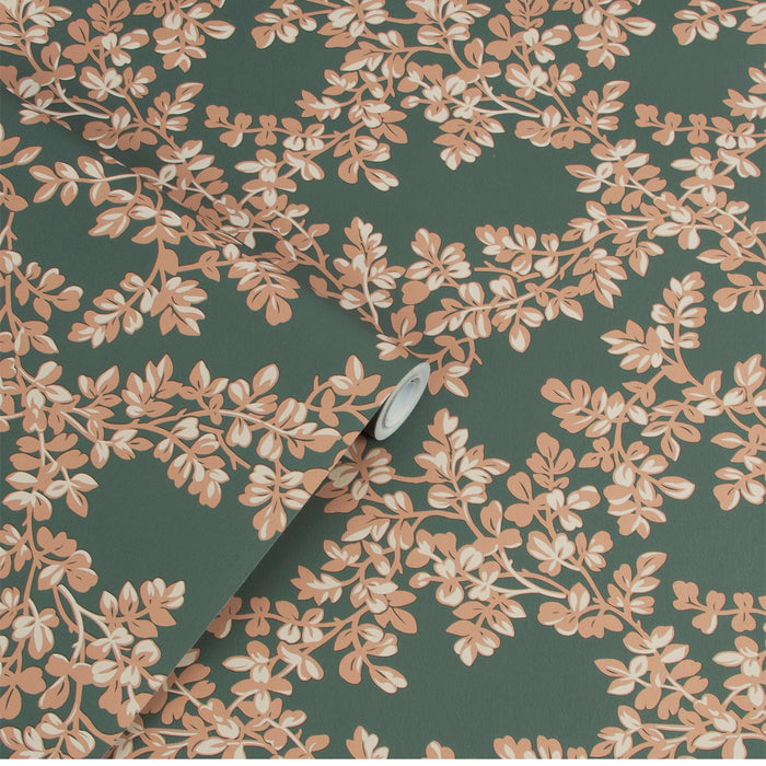 Laura Ashley Burnham Behang - Planten - 10mx52cm - Grijs