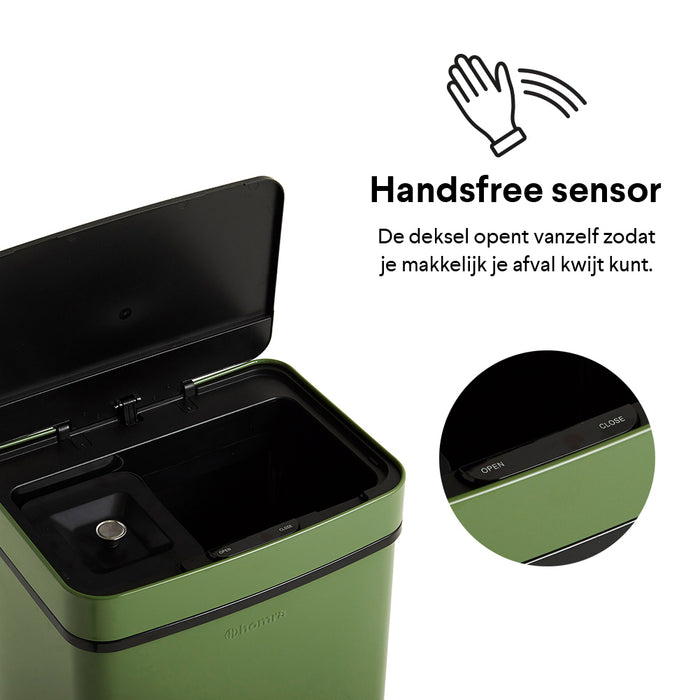 Homra Nexo Afvalemmer met Sensor 72 Liter (48+12+12 Liter) - Groen