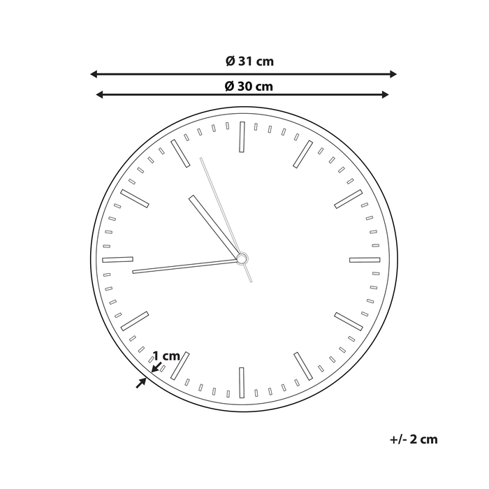 Beliani - GORDOLA - Wandklok - Lichtgrijs - MDF