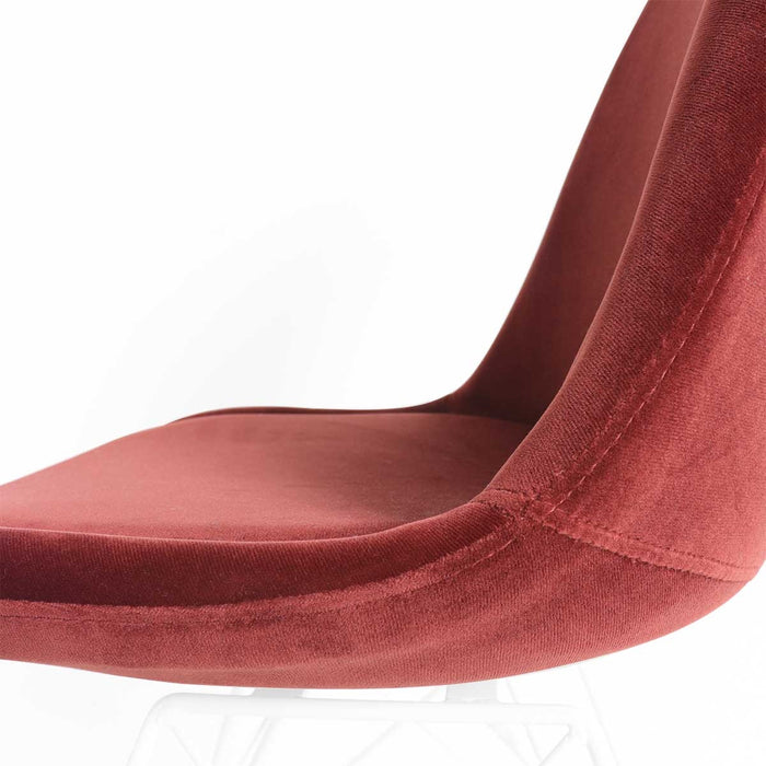 Essence Metal eetkamerstoel velvet rood - wit onderstel