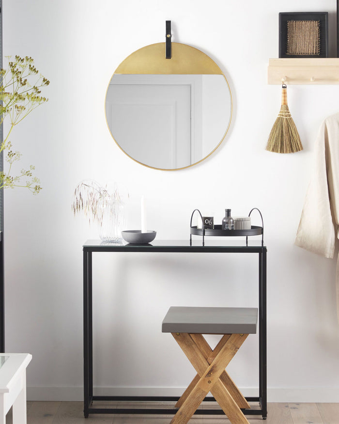 Beliani - GURS - Wandspiegel - Donkerbruin - IJzer