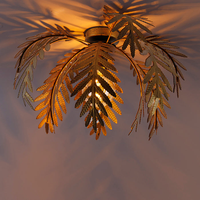 QAZQA Vintage plafondlamp goud 45 cm rond - Botanica
