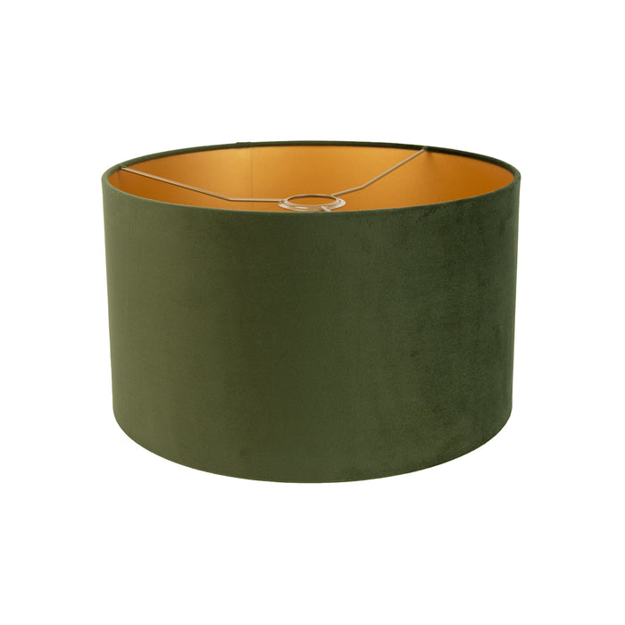 QAZQA Velours lampenkap groen 35|35|20 met gouden binnenkant