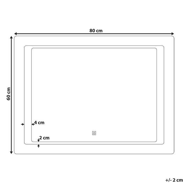 Beliani - WASSY - LED-spiegel - Zilver - Glas
