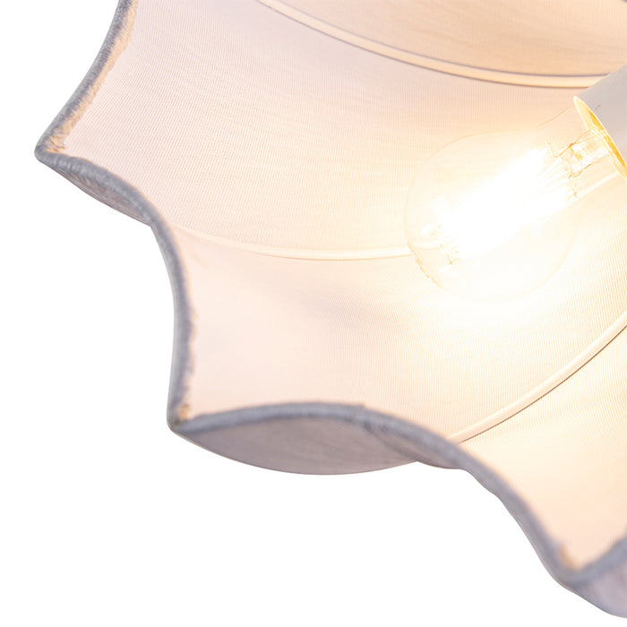 QAZQA Plafondlamp plu - Grijs - Design - D 520mm