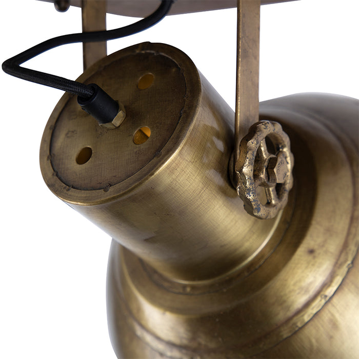 QAZQA Industriële plafondspot brons met hout 30 cm - Mangoes