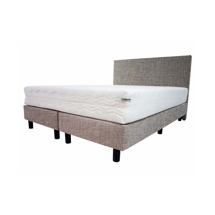 Bedworld Boxspring 120x220 - Medium - Linnenlook - Grijs (S21)