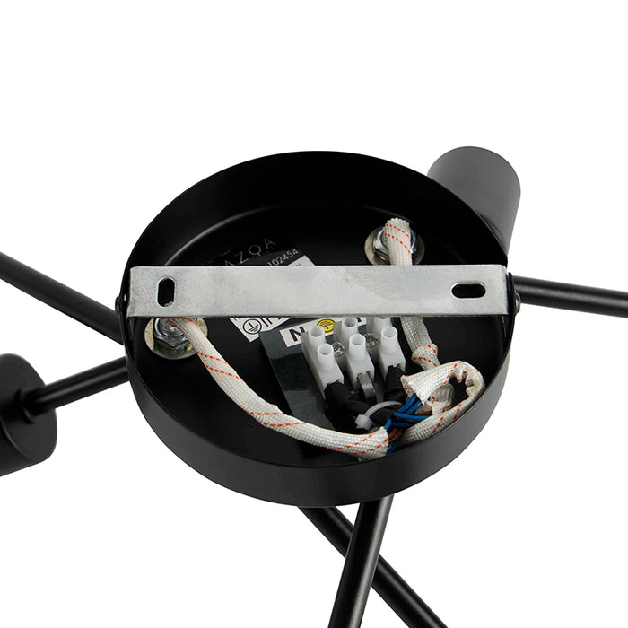 QAZQA Design plafondlamp zwart 6-lichts - Sputnik
