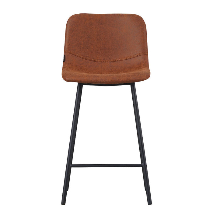 Bronx71 Industriële barkruk Mikky cognac leer 68 - 79 cm - Barkrukken