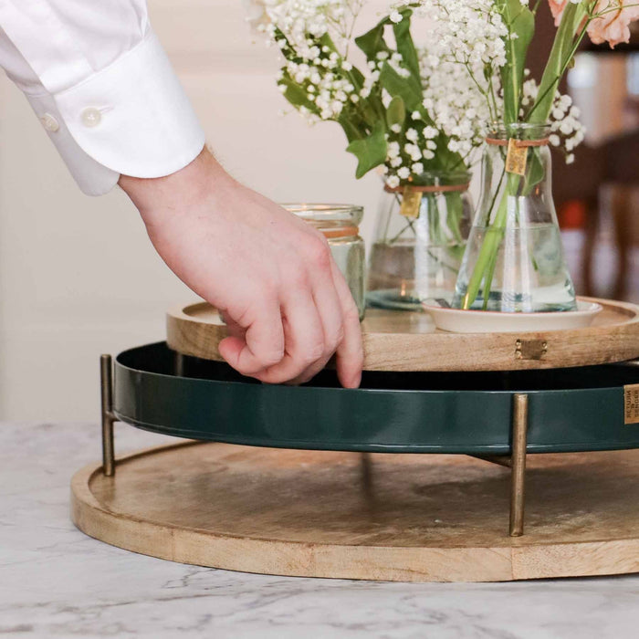 Return to Sender Ronde houten blad met standaard