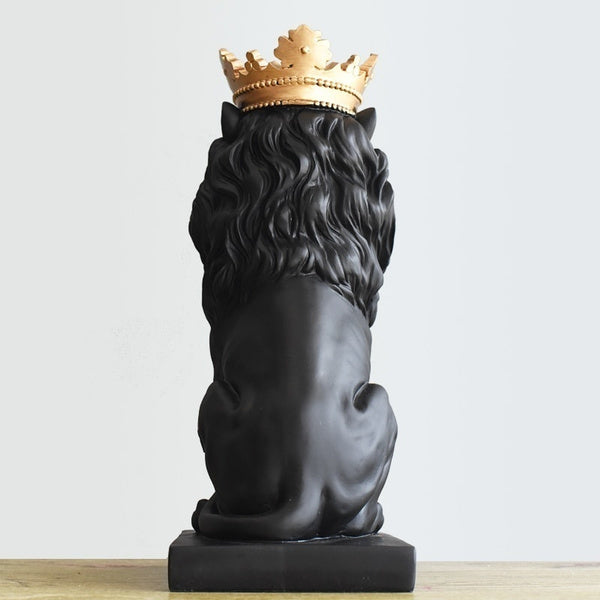 Decoratief beeld Royal Lion - Zwart - H30 cm