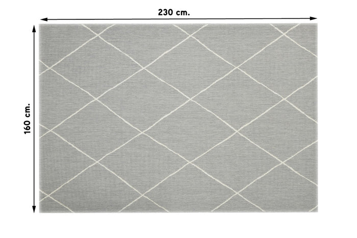Garden Impressions Buitenkleed Diamonds licht grijs 160x230 cm