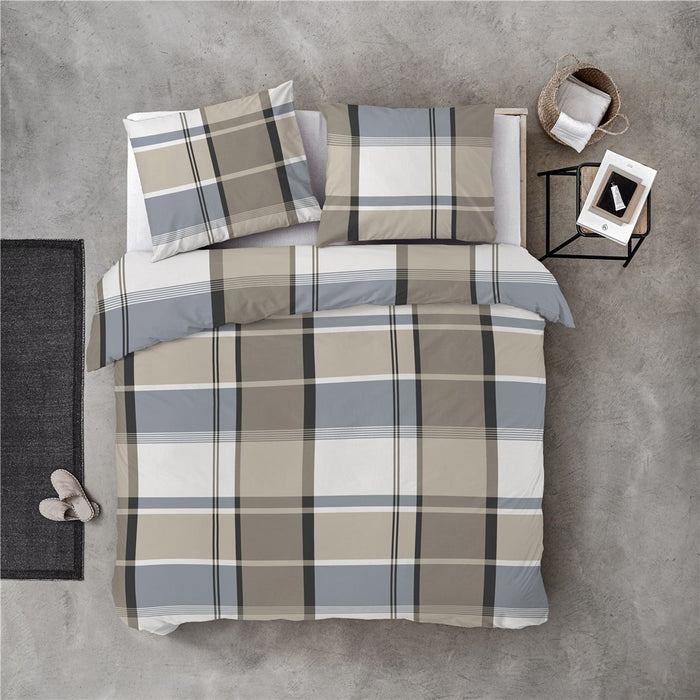 Byrklund - Dekbedovertrek Big Squares - 240x220 - Zand