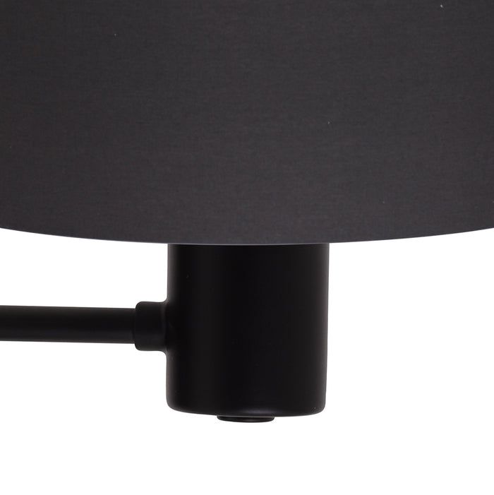 Light & Living Montana wandlamp zwart met zwarte kap