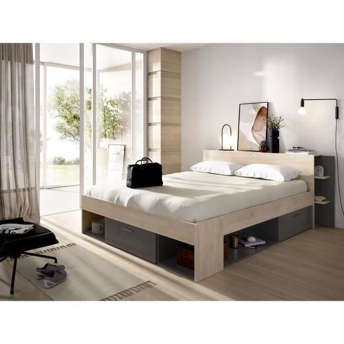 Cstore Volwassen bed 160x200cm - 3 lades + Hoofdeinde met opbergruimte