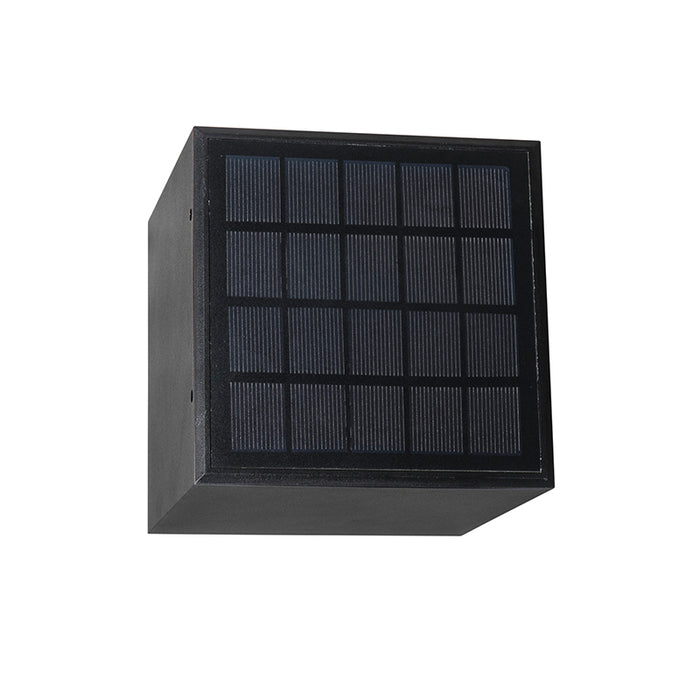 QAZQA Buiten wandlamp zwart met dimlicht en sensor op solar -