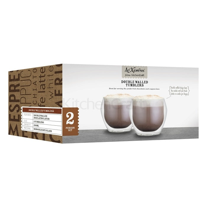 KitchenCraft - Set van 2 Tumblers | Glazen - 250ml - KitchenCraft | Le