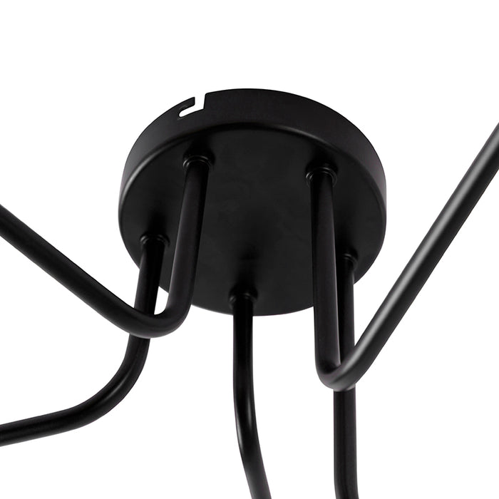 QAZQA Design plafondlamp zwart 5-lichts - Facile