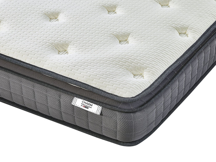 Beliani-CHARM-Traagschuimmatras medium-Wit-90 x 200 cm-Polyester