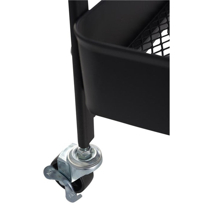 Lisomme Tirza metalen keukentrolley zwart - met wielen