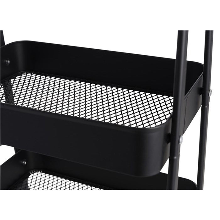 Lisomme Tirza metalen keukentrolley zwart - met wielen