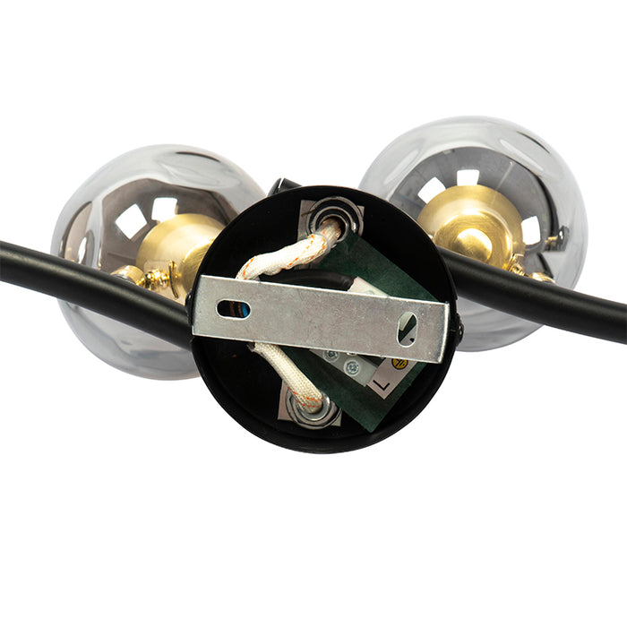 QAZQA Art Deco plafondlamp goud met smoke glas 4-lichts - Vidro