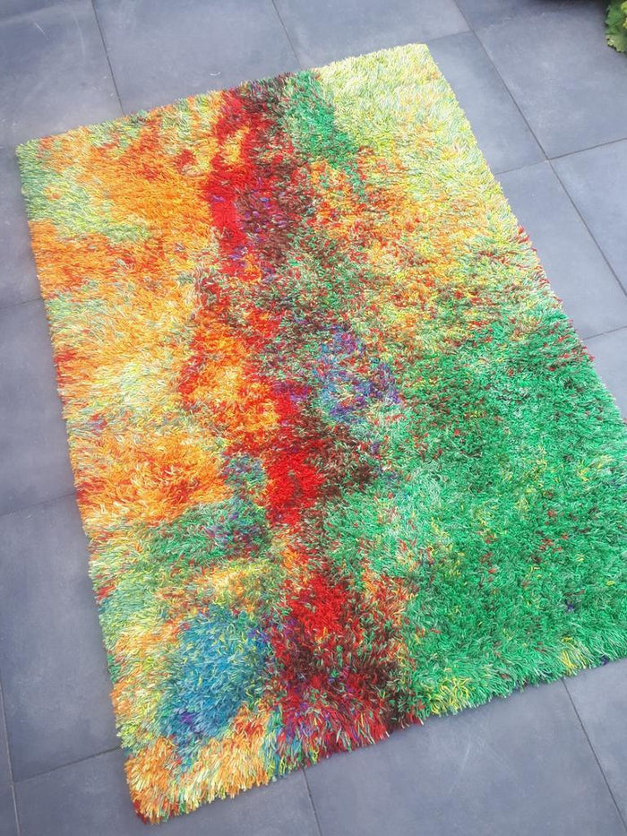 Reliving Prachtig Retro Vloerkleed 70'S Stijl Kleed