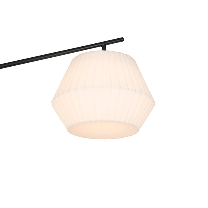 QAZQA Design buiten vloerlamp zwart met witte kap IP44 - Robbert