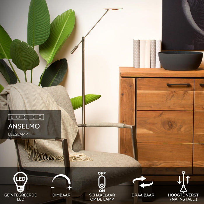 Lucide ANSELMO Leeslamp - Mat chroom