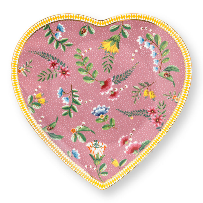 Pip Studio La Majorelle Hartvormig Bord Ø 21,5 cm - Set van 2 - Roze