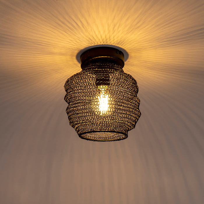 QAZQA Oosterse plafondlamp zwart - Nidum Bene