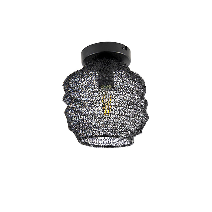 QAZQA Oosterse plafondlamp zwart - Nidum Bene