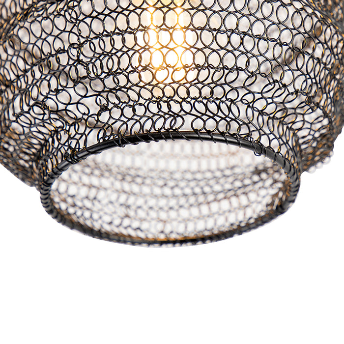 QAZQA Oosterse plafondlamp zwart - Nidum Bene