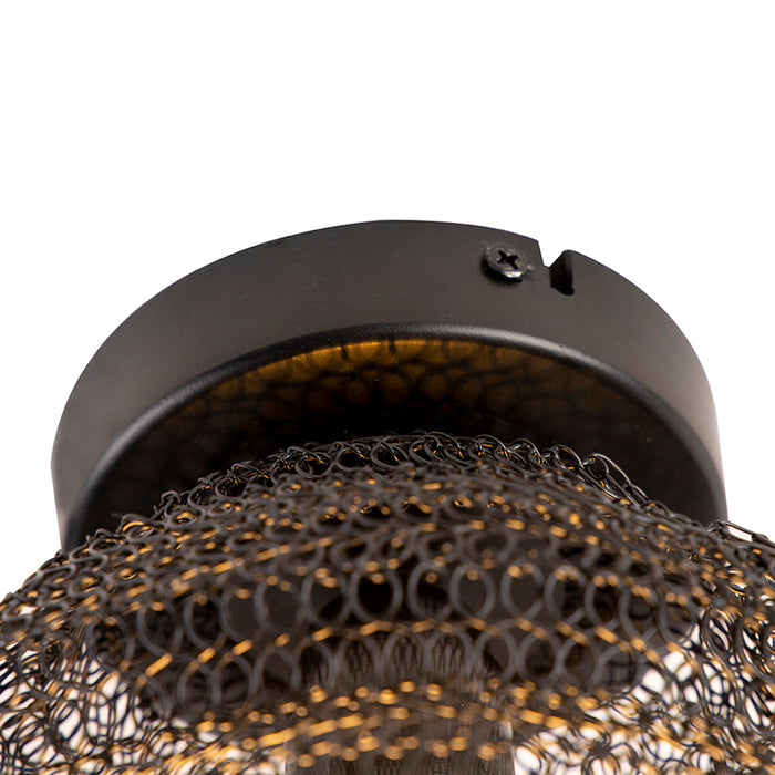 QAZQA Oosterse plafondlamp zwart - Nidum Bene