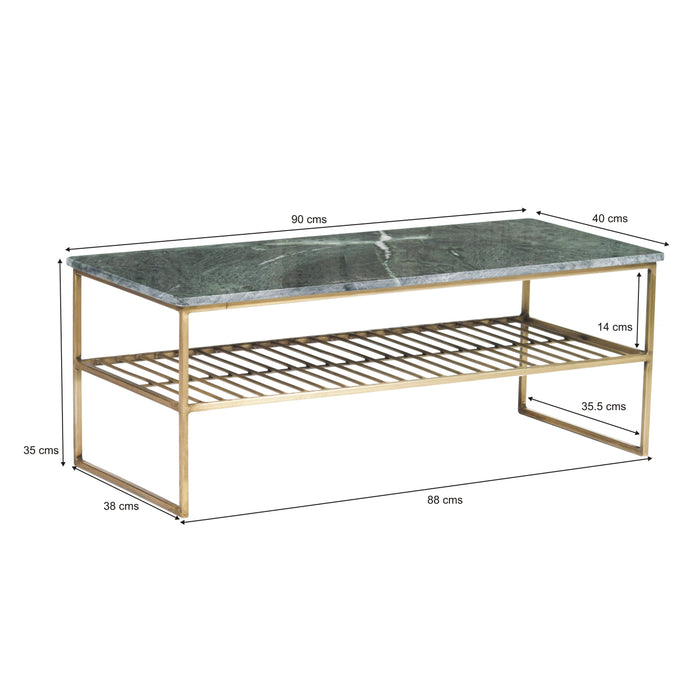 Livingfurn | Salontafel | Rectangular | Green Gold | 90x40 cm
