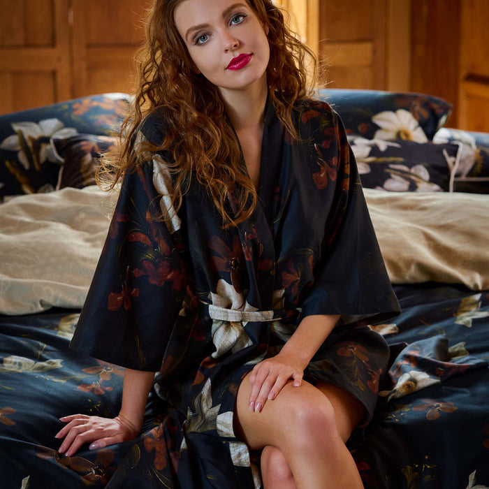 Essenza Jula Daffodils Reunited Kimono L - Zwart