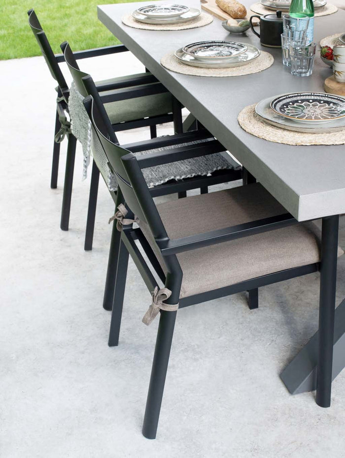 Brafab stapelbare aluminium tuinstoel Delia - Black