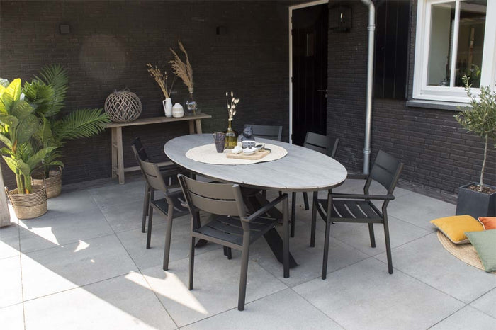 Brafab stapelbare aluminium tuinstoel Delia - Black