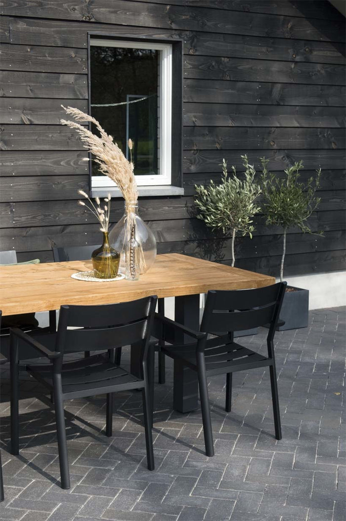 Brafab stapelbare aluminium tuinstoel Delia - Black