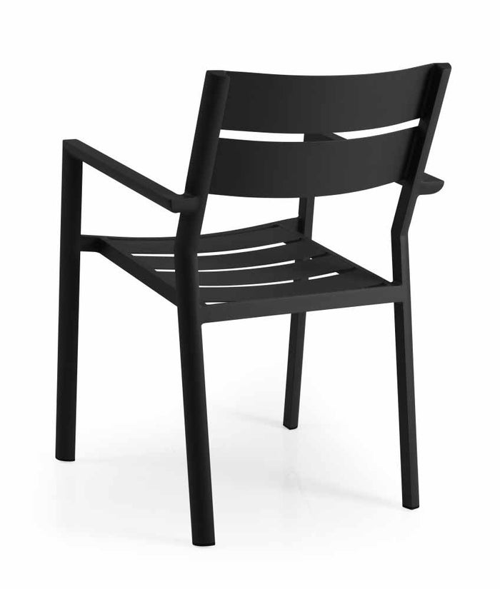 Brafab stapelbare aluminium tuinstoel Delia - Black
