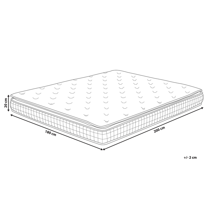 Beliani - CHARM - Matras - Wit - 180 x 200 cm - Polyester