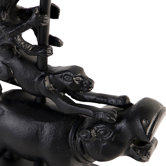 QAZQA Tafellamp animal-tl - Zwart - Landelijk - L 210mm