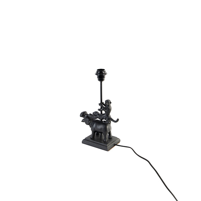 QAZQA Tafellamp animal-tl - Zwart - Landelijk - L 210mm