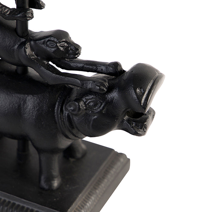 QAZQA Tafellamp animal-tl - Zwart - Landelijk - L 210mm