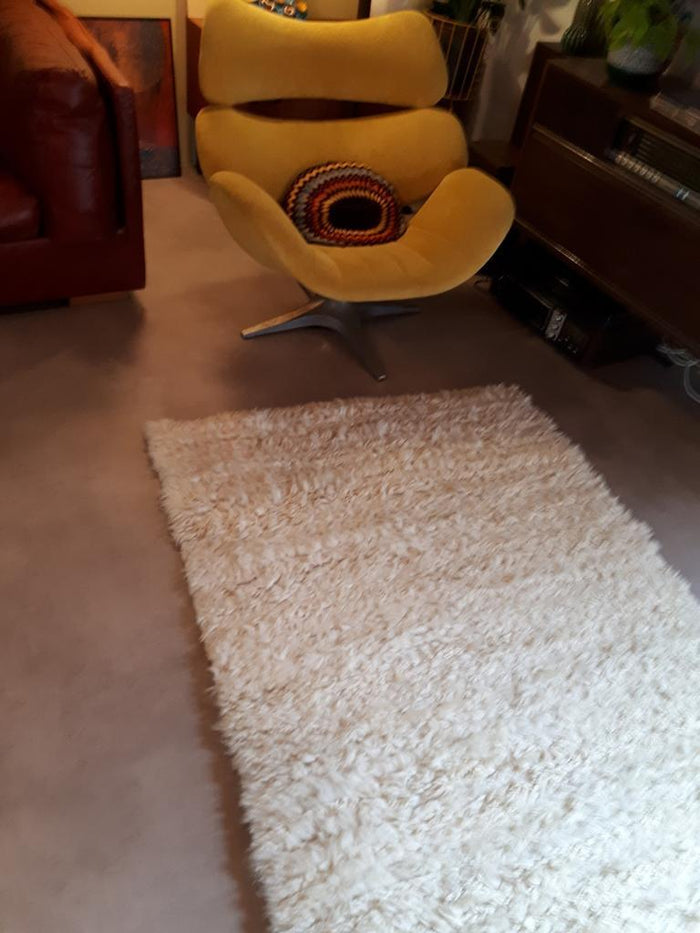 Reliving 70'S Echt Wol Vintage Vloerkleed Loper Retro Vloerkleed