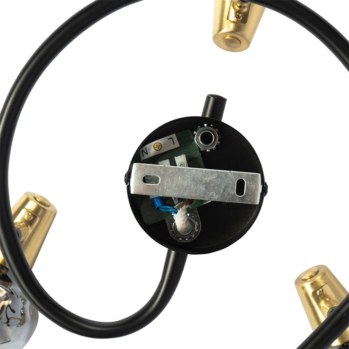 QAZQA Plafondlamp zwart 44,5 cm met smoke glas 3-lichts - Vidro