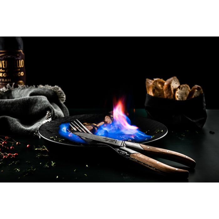 Laguiole Style de Vie Luxury Line steakmessenset 6-personen eikenhout
