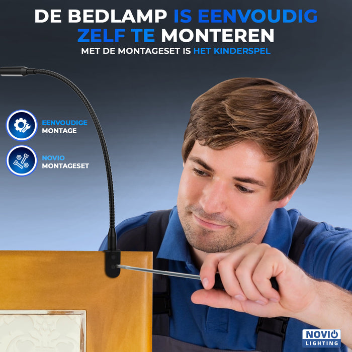 Novio Bed Leeslampjes met Dimfunctie zwart
